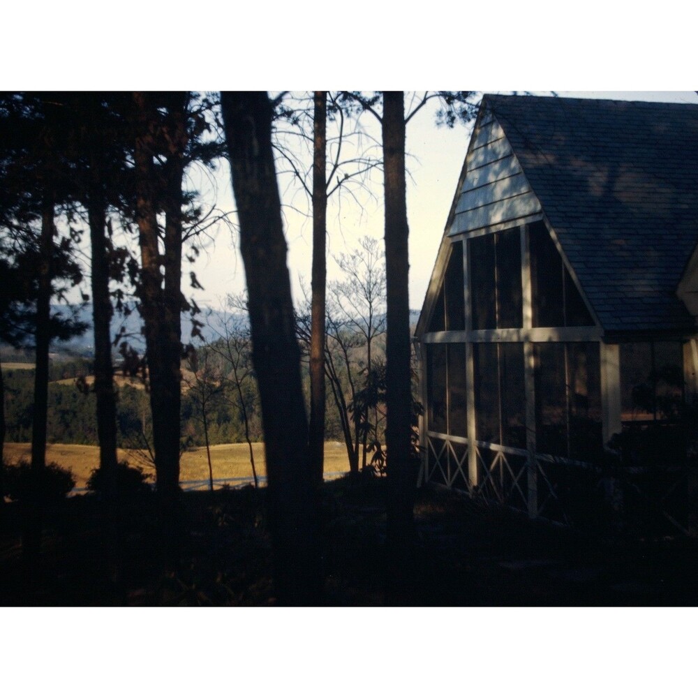 Kodak Slide 1950s Red Border Kodachrome Beautiful House In The Woods